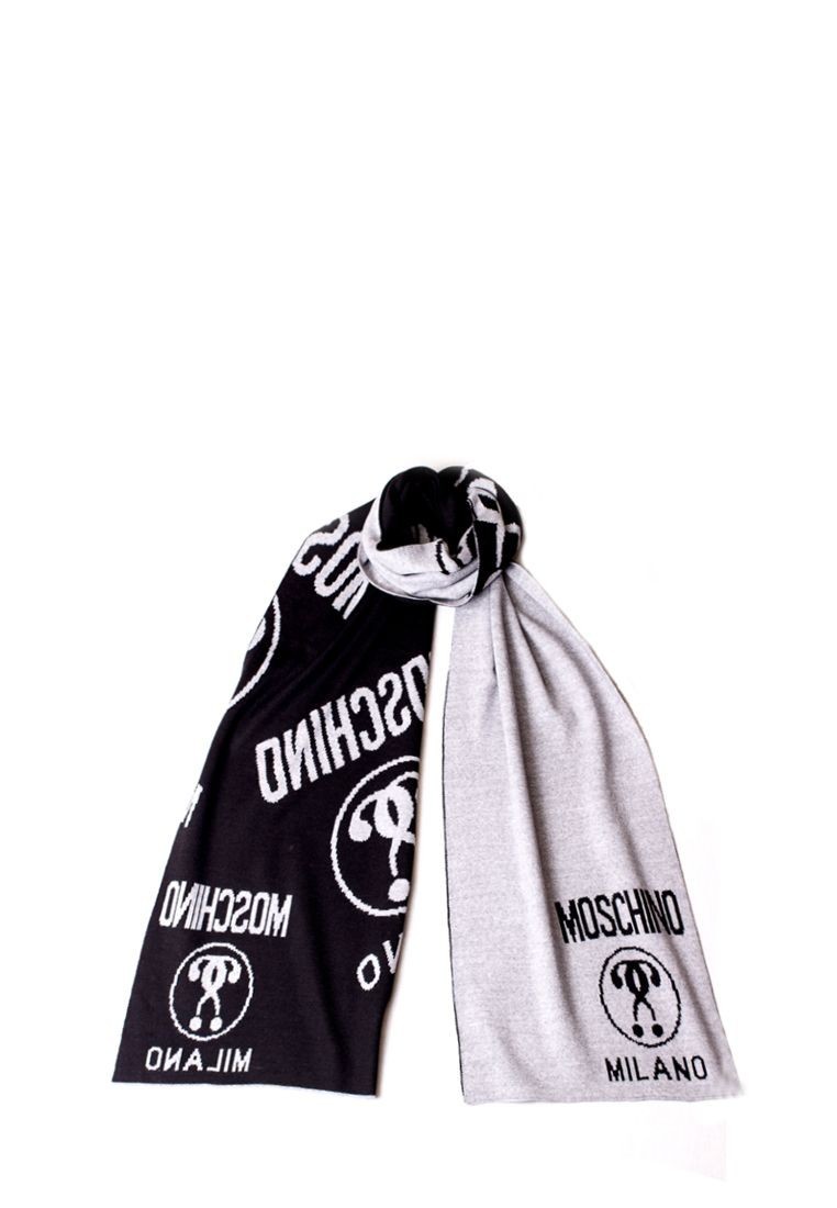 

Шарф Moschino Черный/Серый Двусторонний Мужской