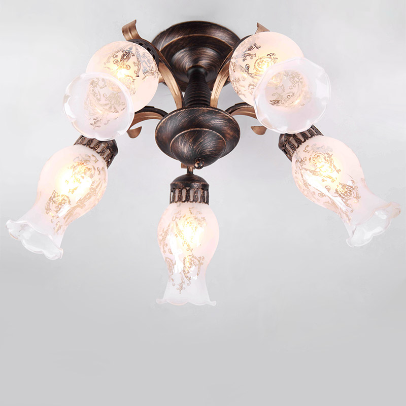 

Люстра стельова Light House ES-15982/5 коричнева
