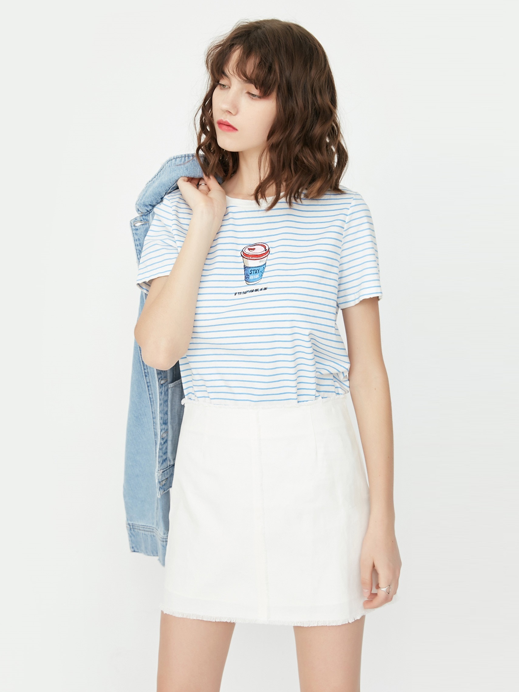 

Мини юбка с бахромой Only 117316501 S Белый