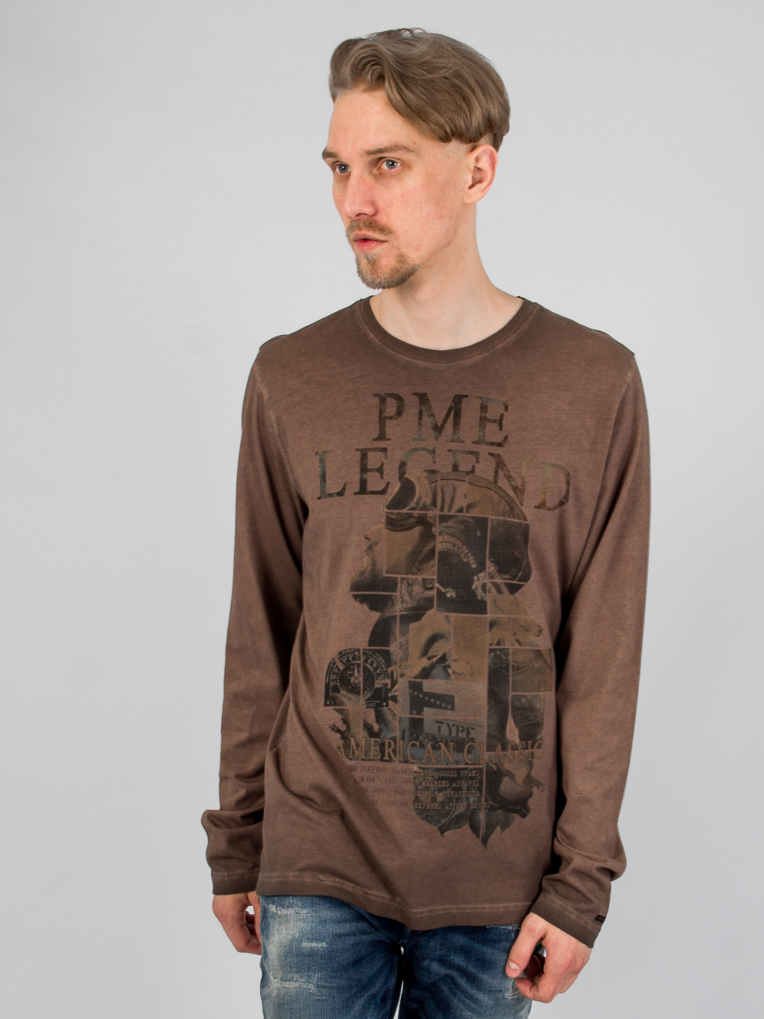 

Лонгслив с принтом PME Legend N03101-97  Коричневый, Лонгслив с принтом PME Legend N03101-97 M Коричневый