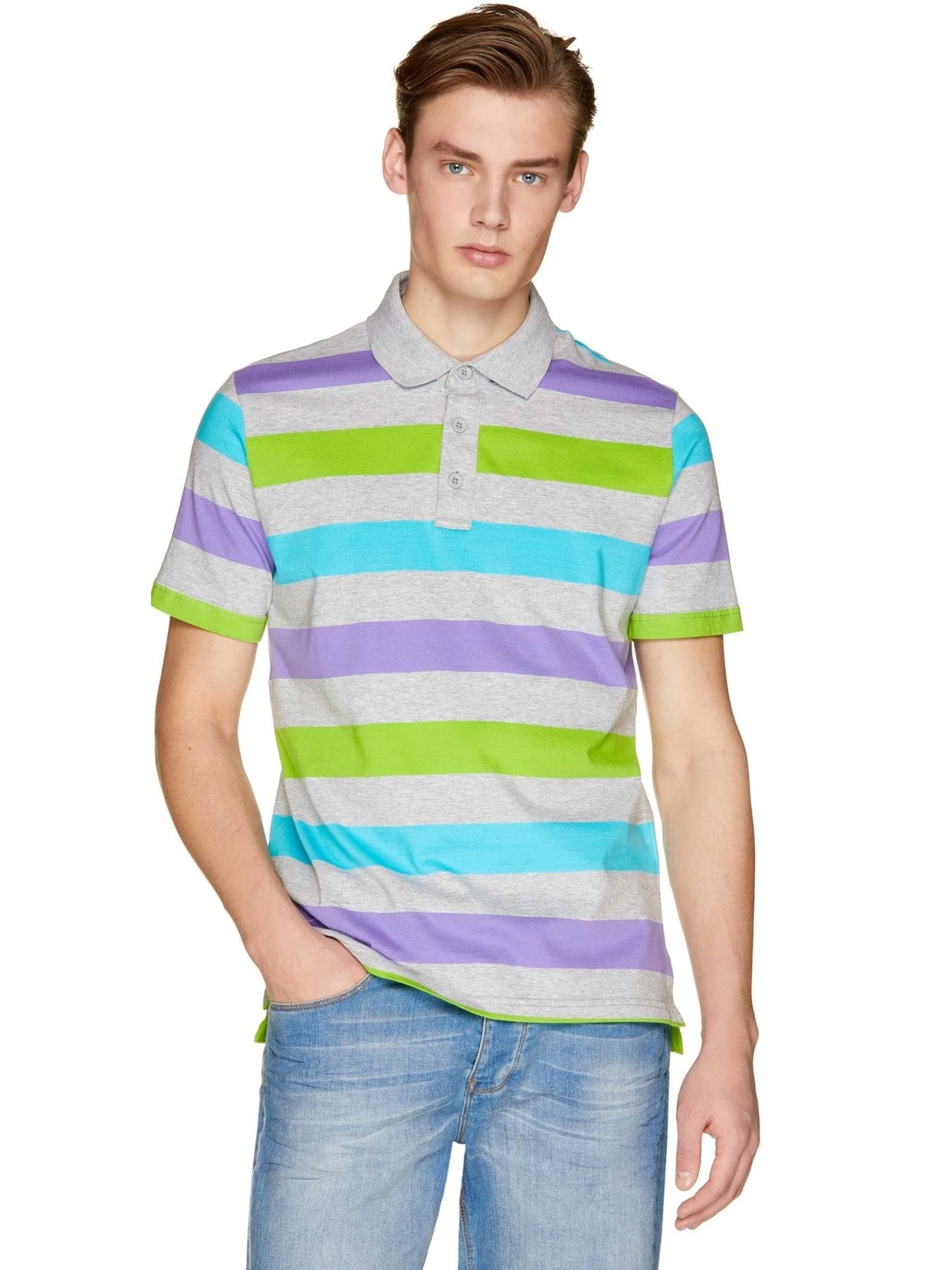 

Поло United Colors of Benetton в полоску Benetton 3IZ8J3138  Серый, Поло United Colors of Benetton в полоску Benetton 3IZ8J3138 S Серый