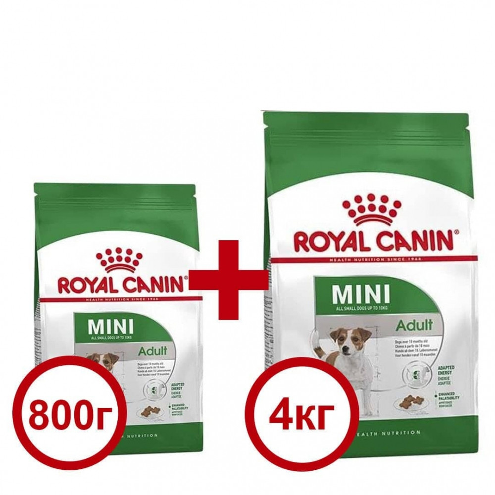 

Сухой корм Royal Canin Mini Adult 4кг 800г в подарок