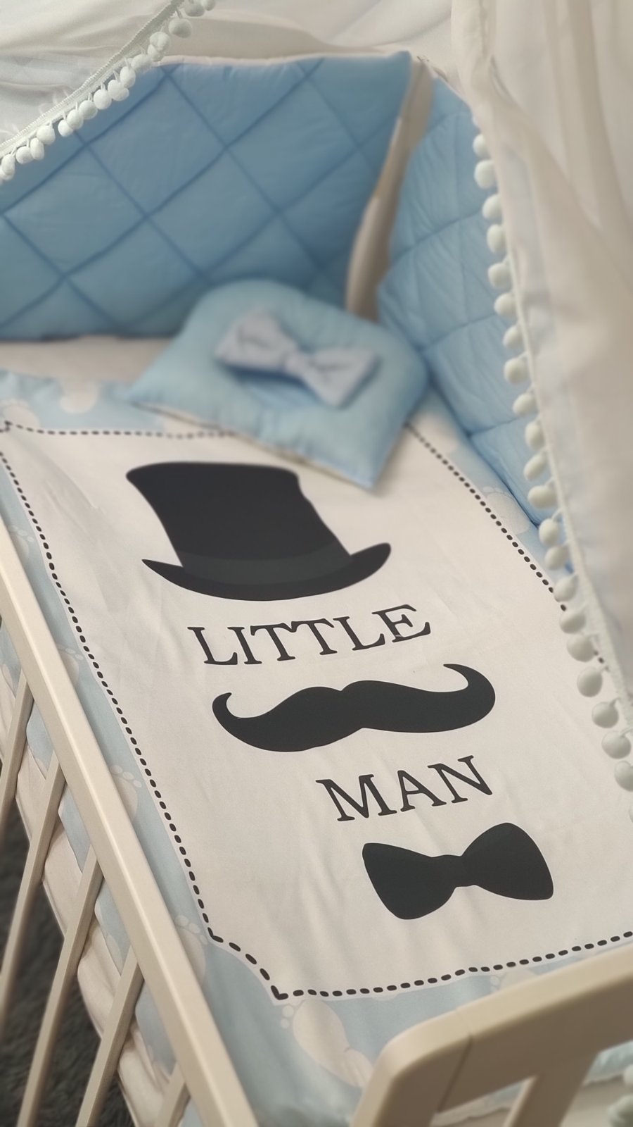 

Набор постельного белья Вилюта в детскую кроватку стежка "Little man"- Бортики в кроватку / защита в детскую кроватку