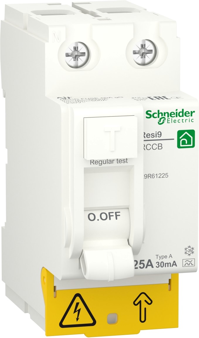 

Диференціальний вимикач навантаження Schneider Electric RESI9 25 A, 30 мА, 2P, тип А