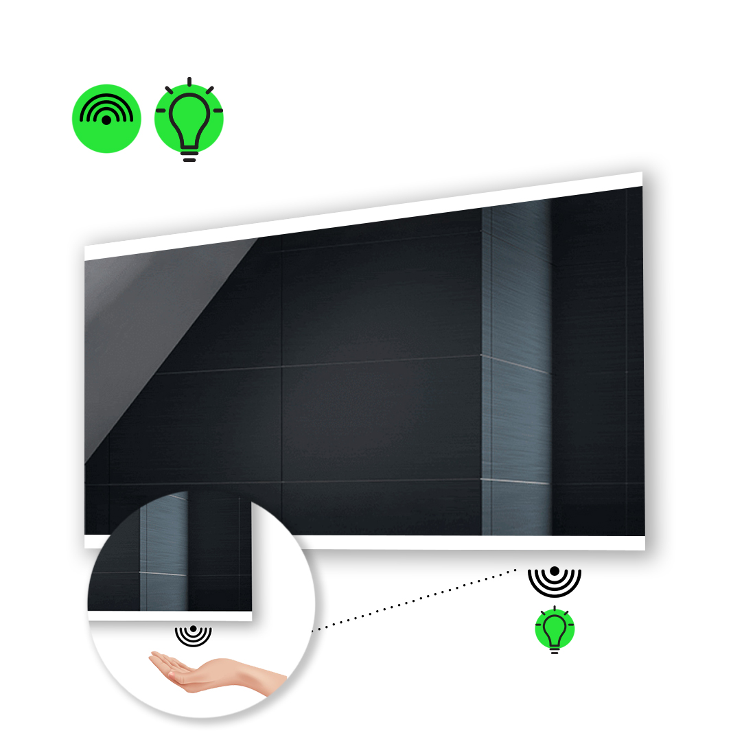 

Зеркало Ines с Led-подсветкой, с ИК включателем 120x100 см