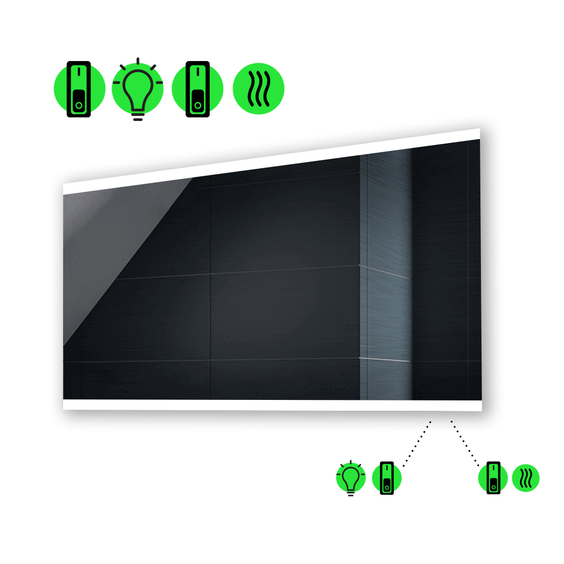 

Зеркало Ines с Led-подсветкой, с двумя механическими выключателеми 80x70 см