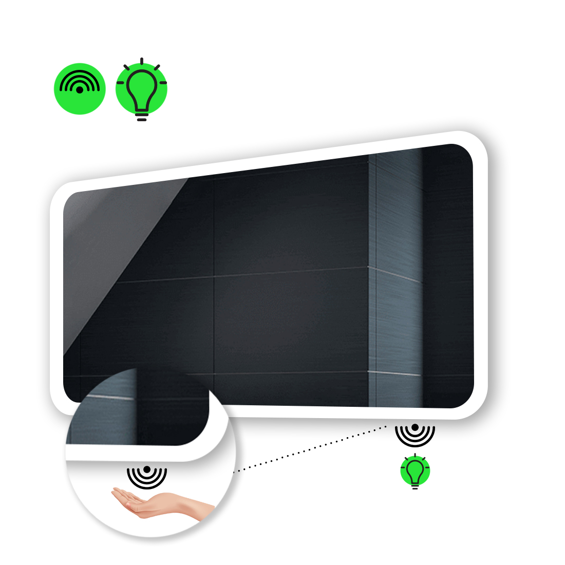 

Зеркало Ahana с Led-подсветкой, с ИК включателем 100x60 см