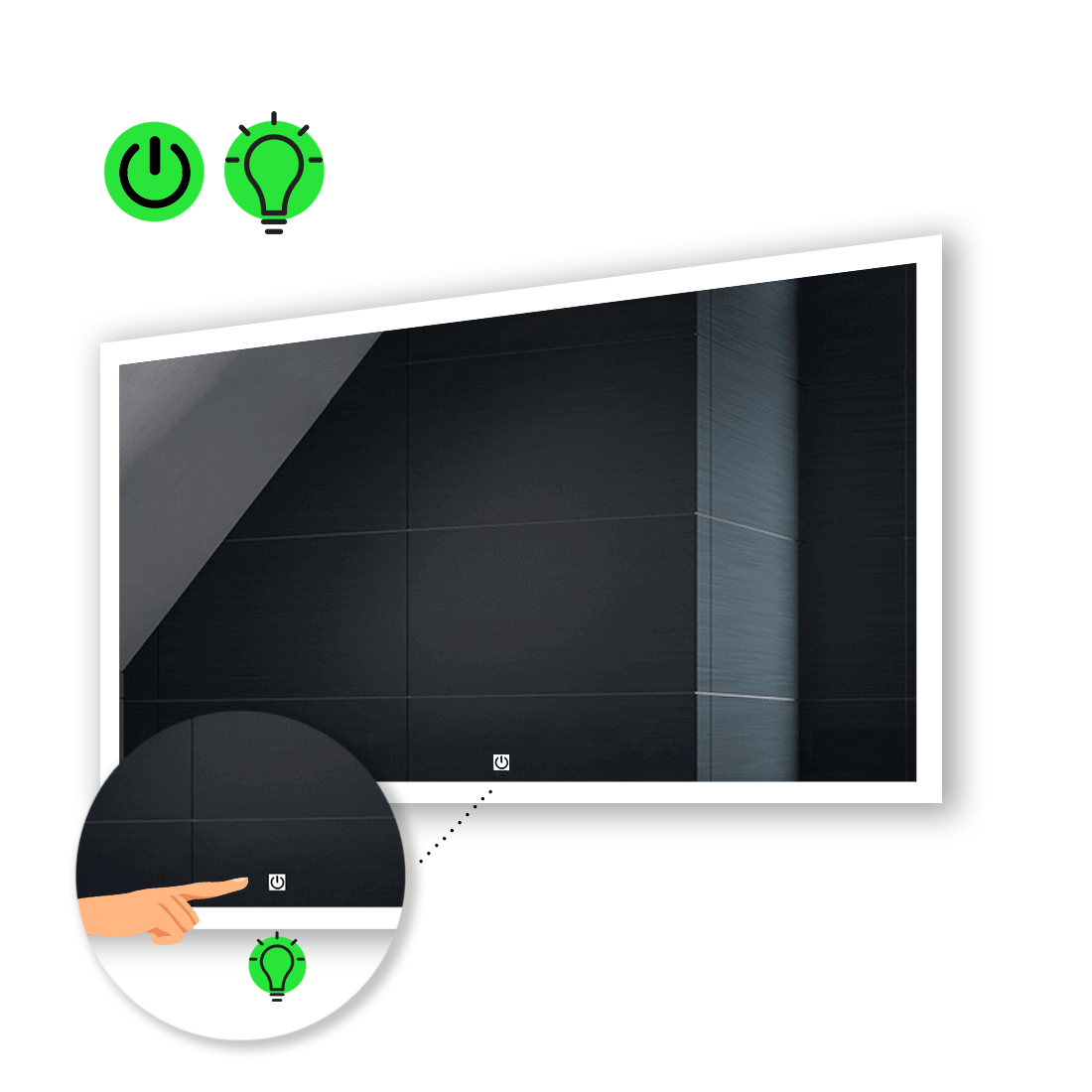 

Зеркало Simphony с Led-подсветкой, одним сенсором 100x60 см