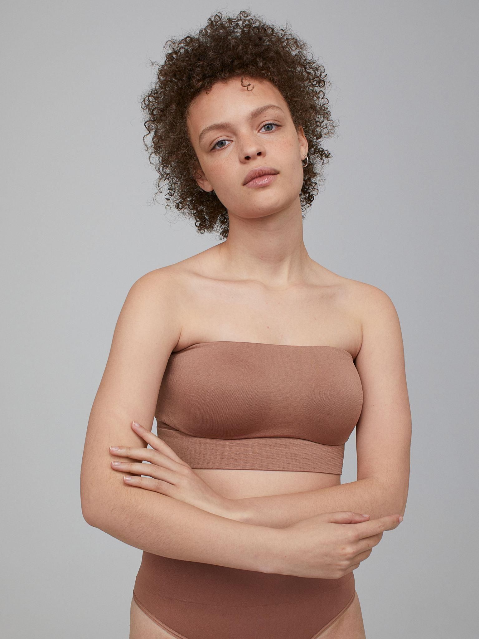 

Топ H&M 8186141-ACXI S Темно-бежевый