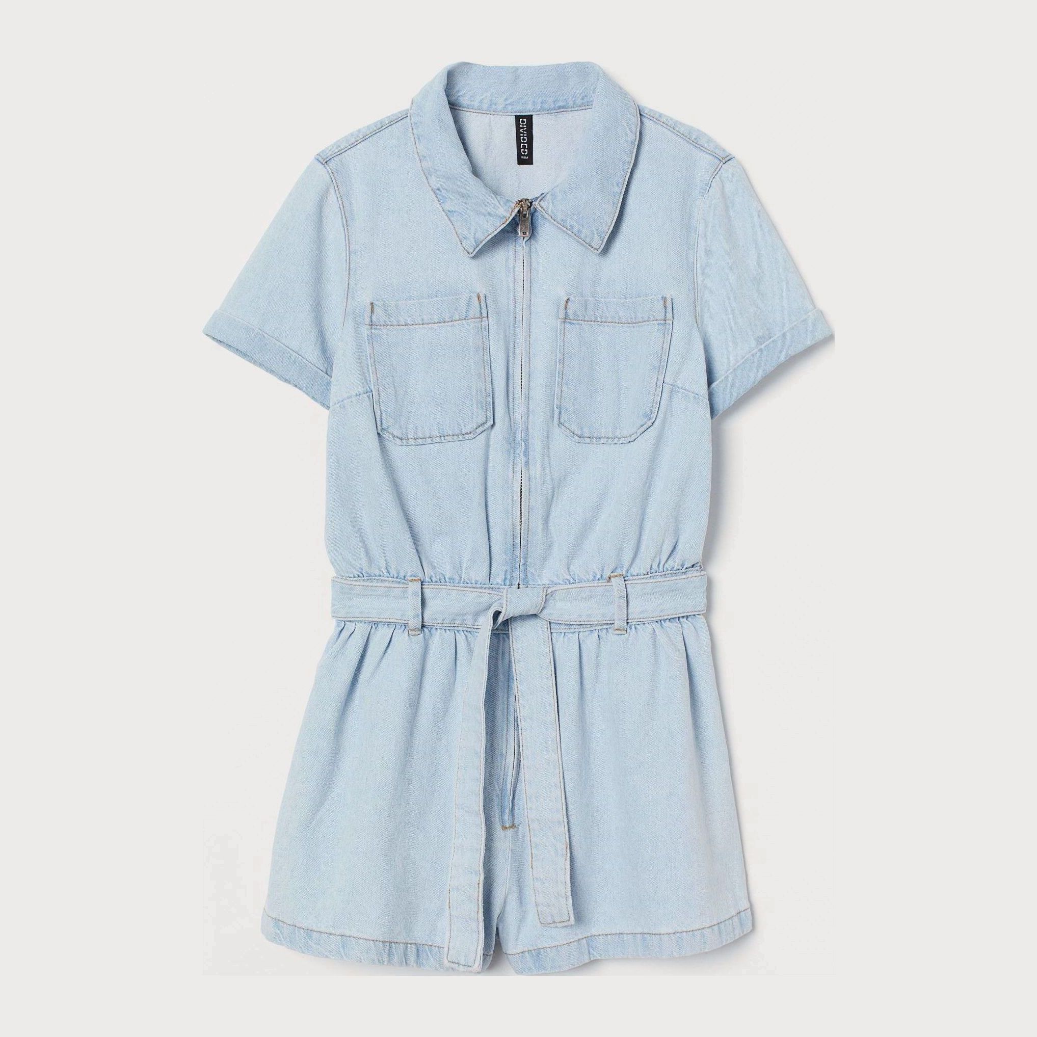 

Комбинезон джинсовый H&M 8312731-ACTZ 36 Бледно-голубой