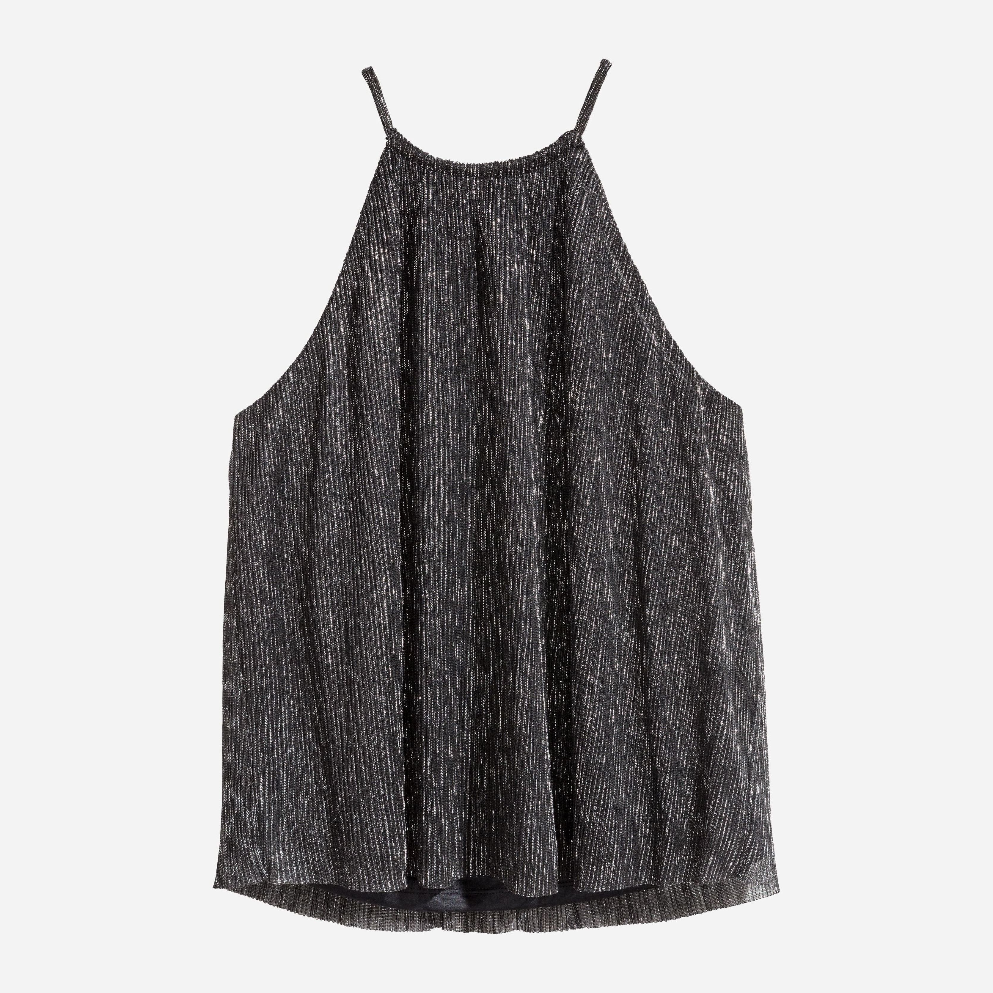 

Топ H&M 5566736-ABFJ 42 Черный с серебристым