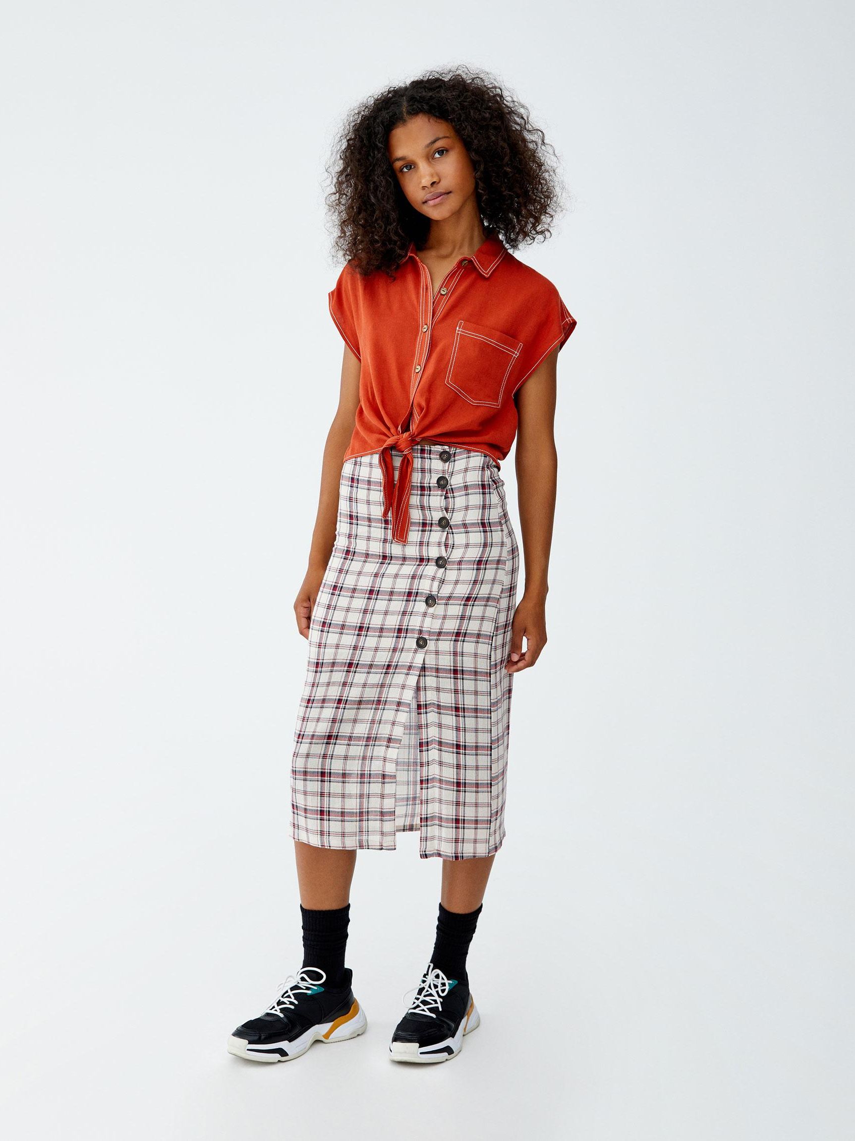 

Топ Pull & Bear 9471/392/635-ACOR M Кирпичный с белым