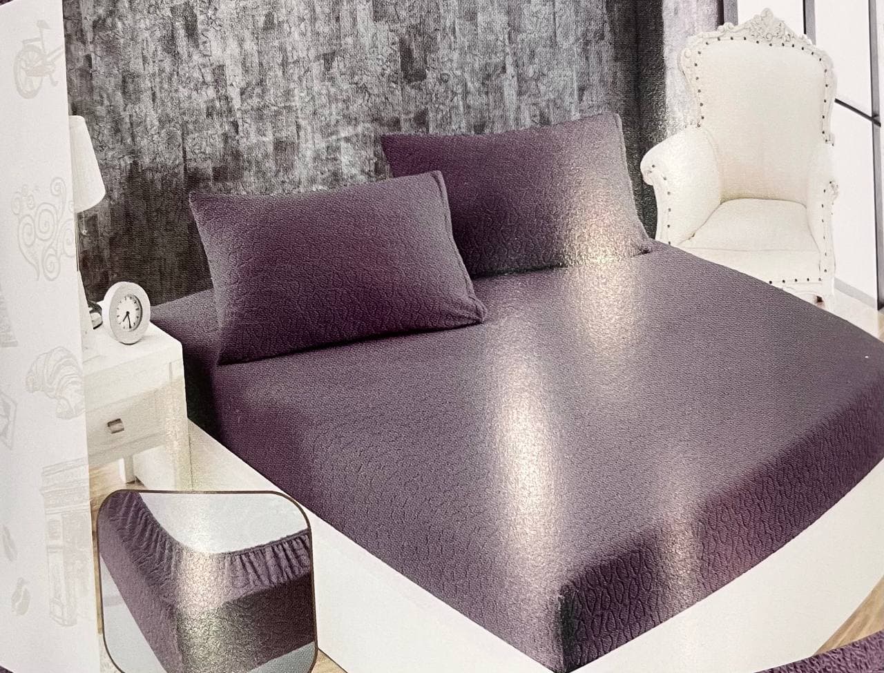 

Комплект постельного белья Maison D'or Коттон 80 Полиэстер 20 Jacduard 180 x 200 лиловый