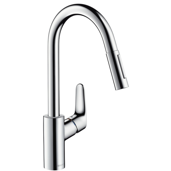 

Смеситель для кухни латунный однорычажный с выдвижным изливом Hansgrohe Focus