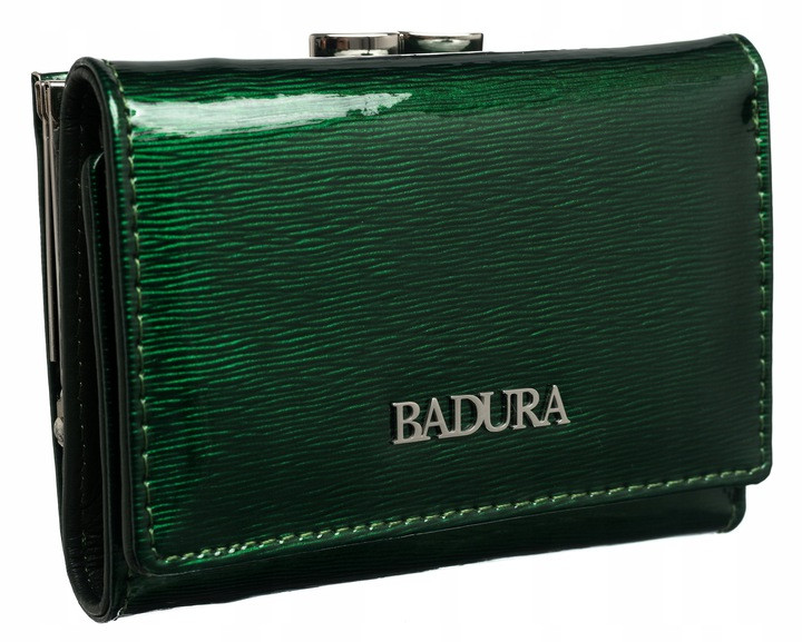 

Жіночий шкіряний гаманець Badura з RFID 9 х 12 х 3 (B-41374P-SH) - зелений