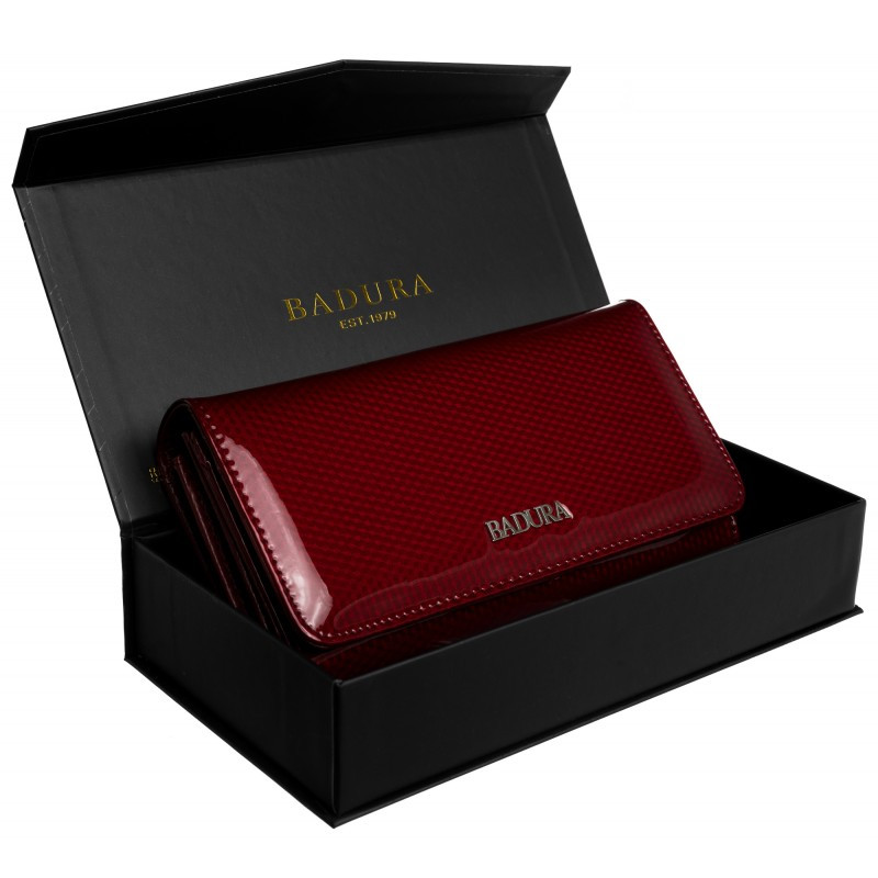 

Жіночий шкіряний гаманець Badura з RFID 10,5 х 19 х 3,5 (B-43878P-SBR )- червоний