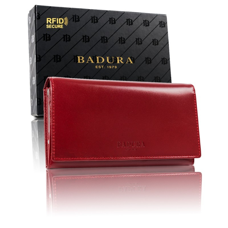 

Жіночий шкіряний гаманець Badura з RFID 10 х 19 х 3 - червоний