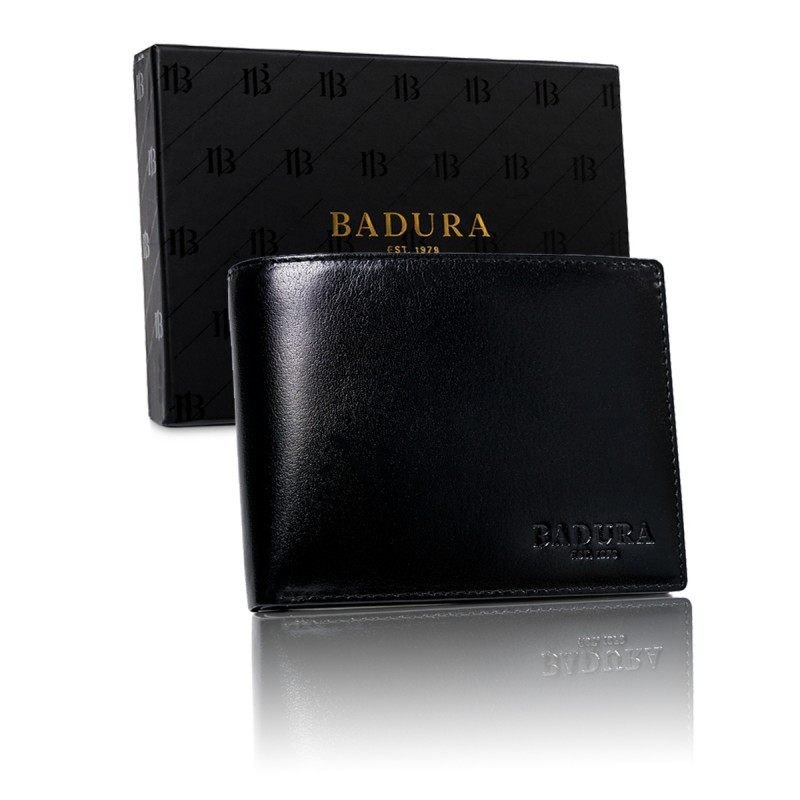 

Чоловічий шкіряний гаманець Badura з RFID 10 х 12,5 х 2,5 - чорний