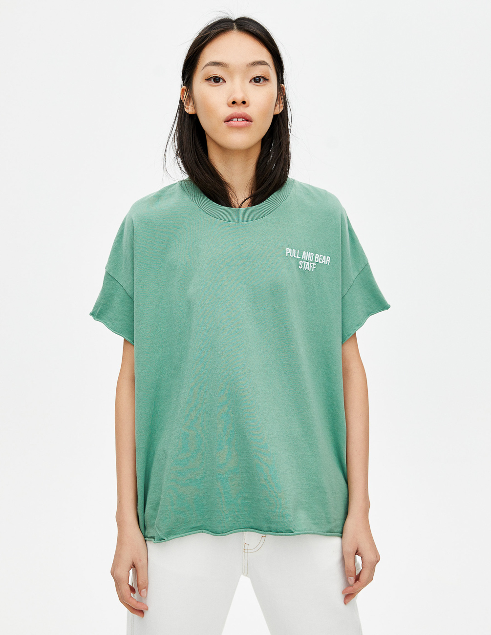 

Футболка PULL & BEAR Ж1066137 (9245/383/519) цвет зеленый S