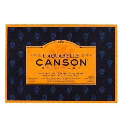 

Альбом для акварели Canson Heritage холодного прессования 300 гр 18х26см 20 листов (0720-001)
