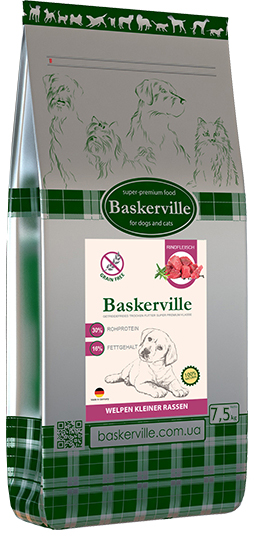 

Cухой корм для щенков Baskerville HF Junior без зерновой мясо говядины мясо птицы Small Breed 7.5 кг