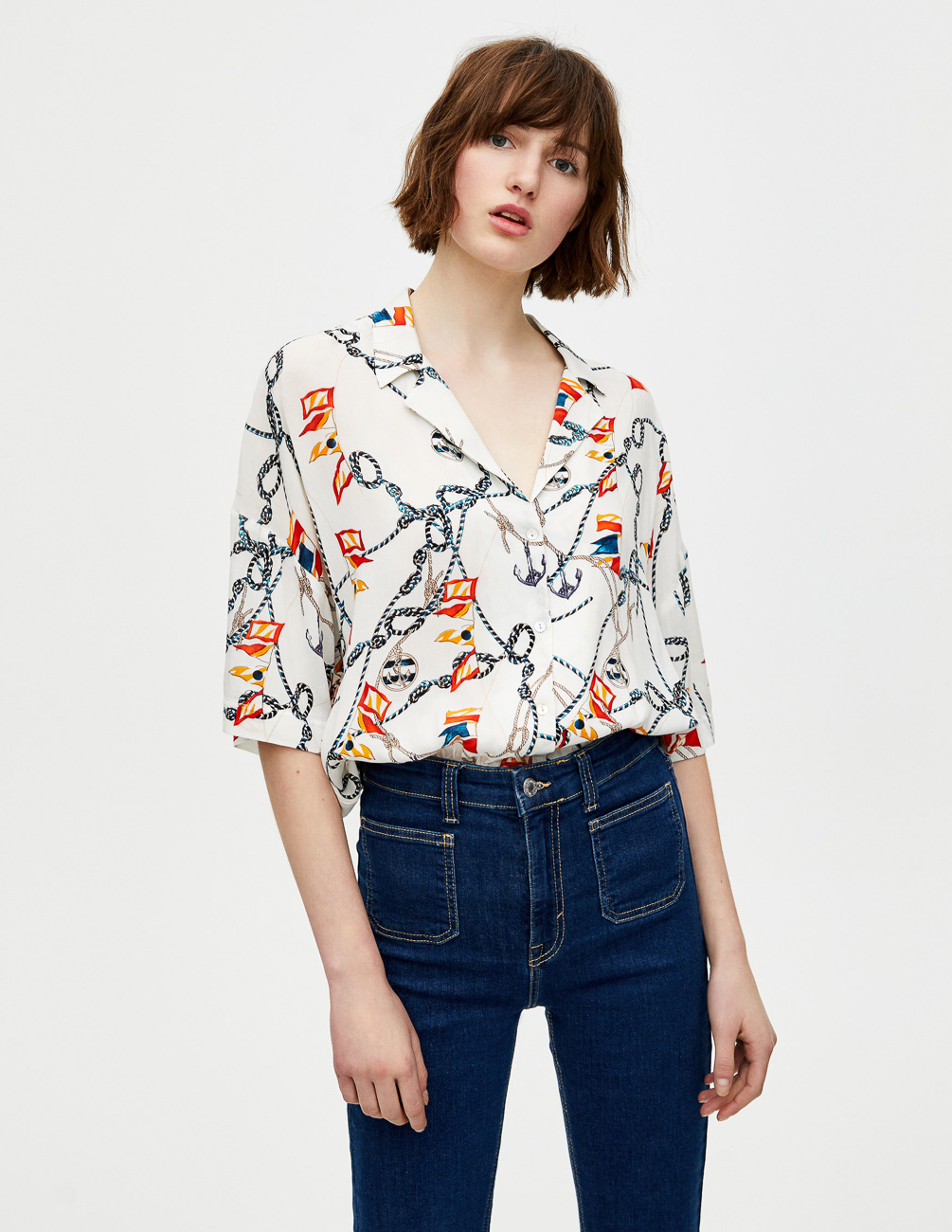 

Рубашка PULL & BEAR Ж1066493 (5470/361/805) цвет белый S