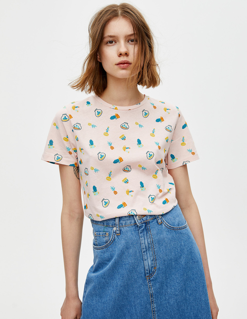 

Футболка PULL & BEAR Ж1066288 (5246/357/620) цвет розовый S