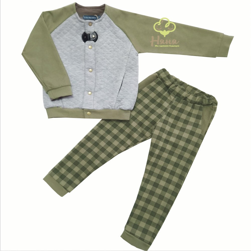 

Костюм Eskoberry серый с зеленым спортивный для мальчика Little City Gray 110 размер