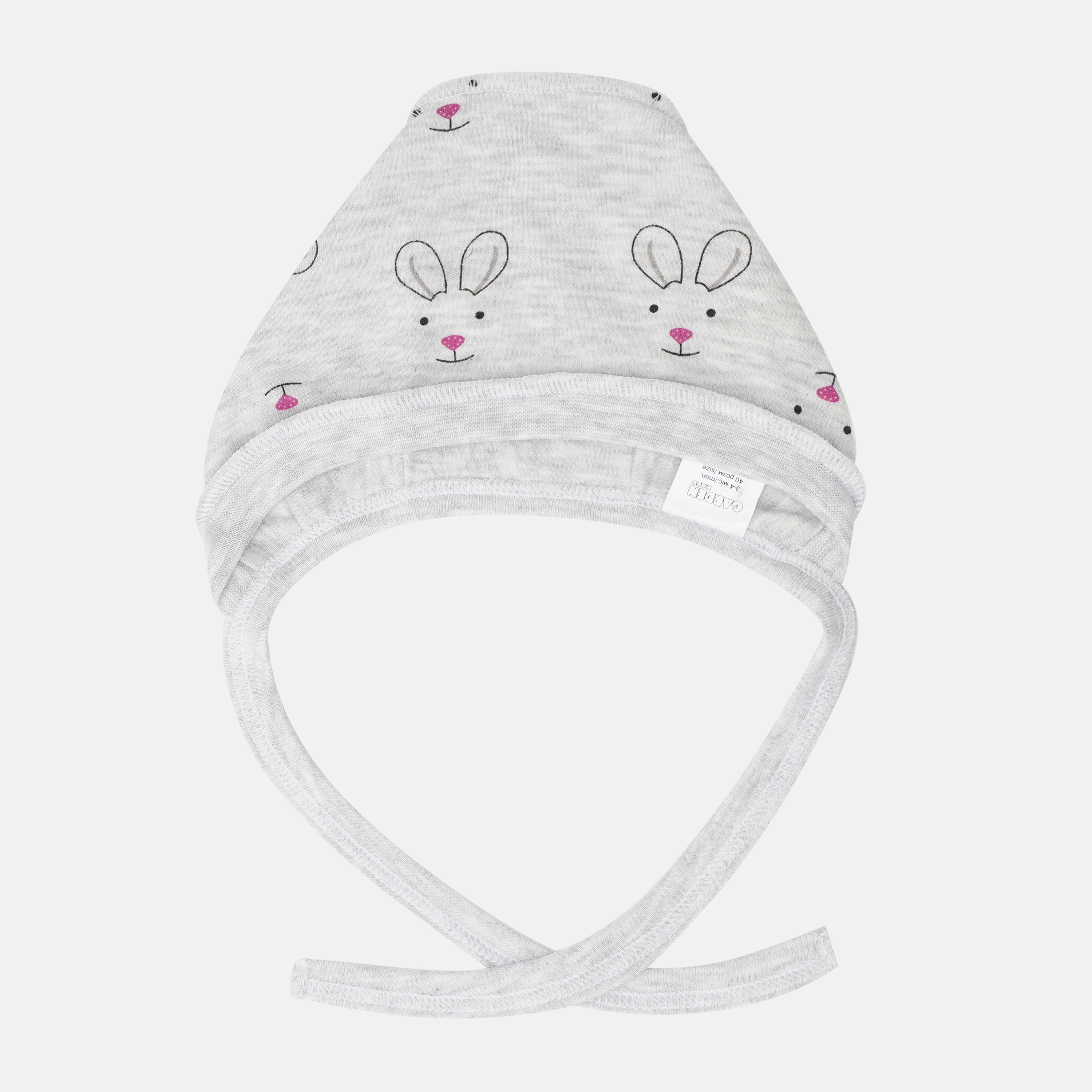 

Чепчик Garden Baby Улыбка зайчика 25306-02 40 см Серый меланж
