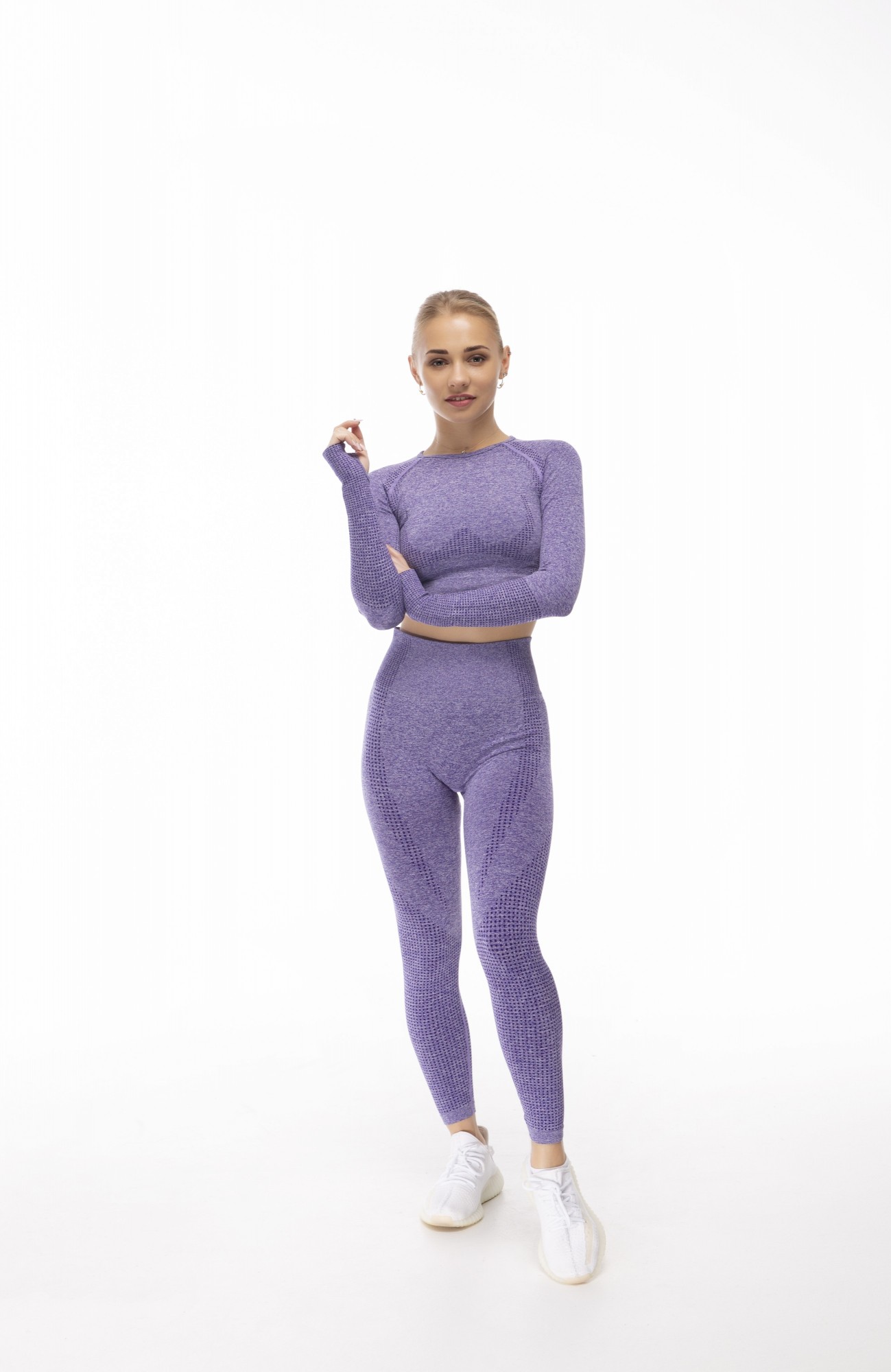 

Бесшовный костюм для фитнеса (леггинсы + рашгард + бра) Fitqode AB02  Пурпурный, Бесшовный костюм для фитнеса (леггинсы + рашгард + бра) Fitqode AB02 M Пурпурный