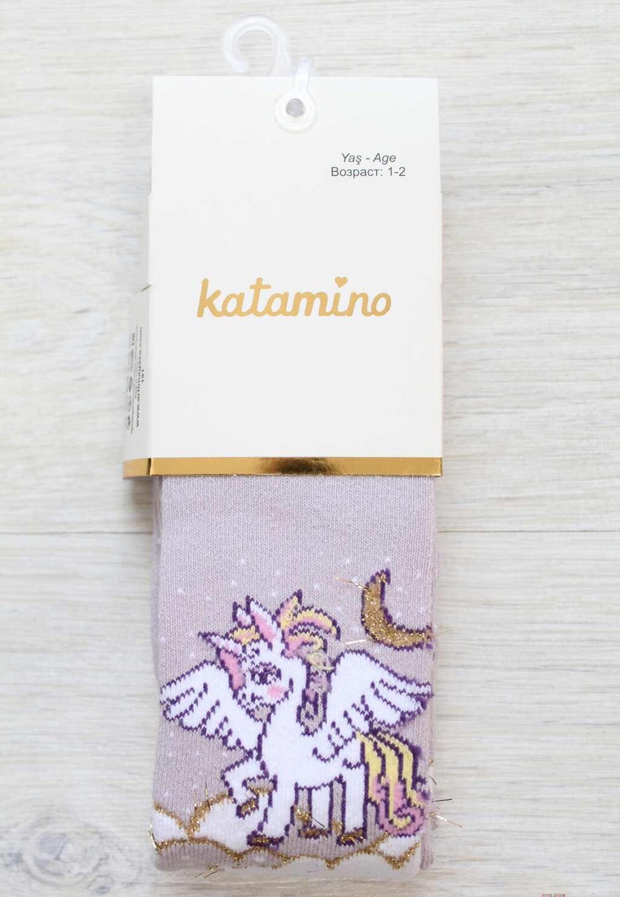 

Детские колготки для девочки хлопковые Katamino 122-128 / 7-8 лет Розовые с единорогом