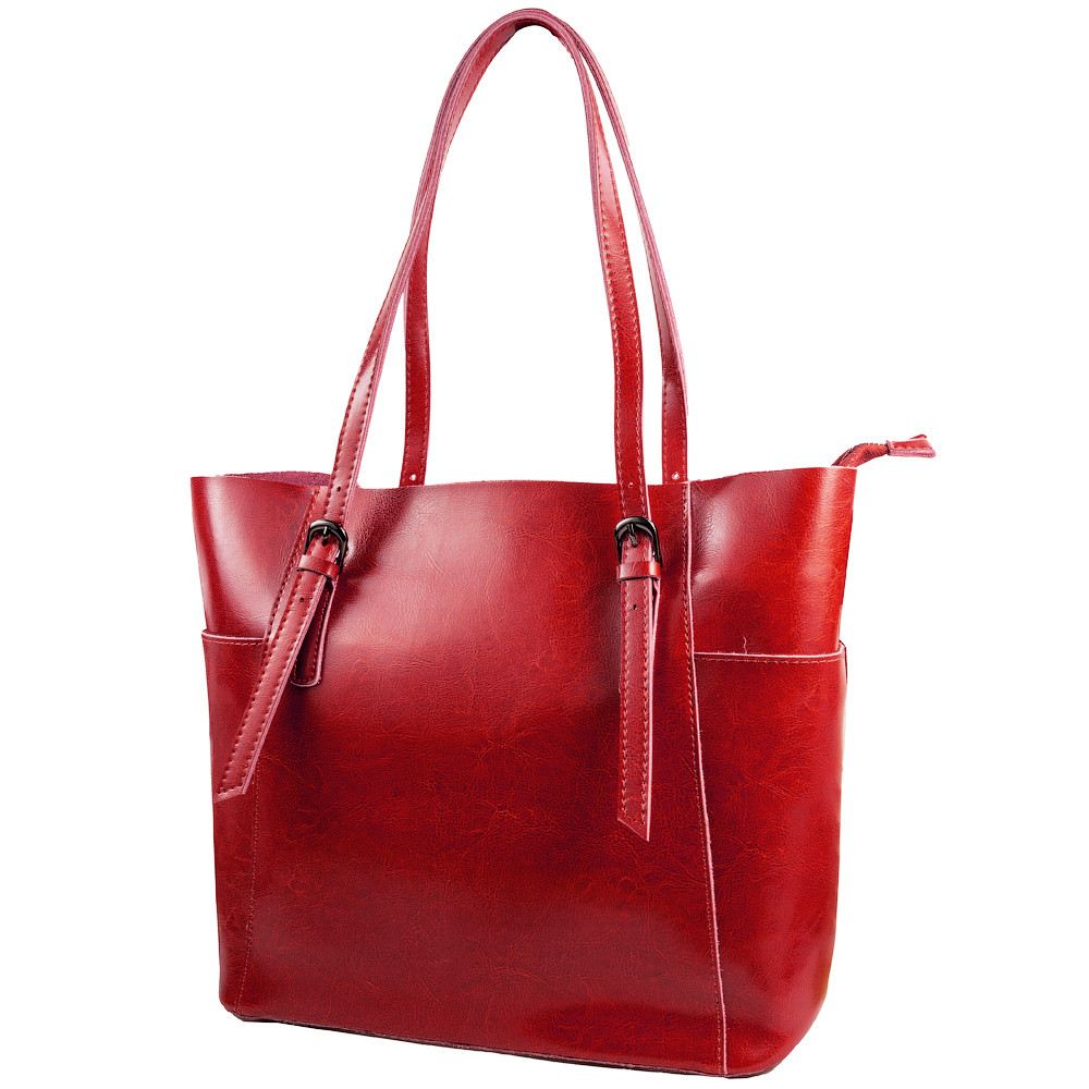 

Женская кожаная сумка-шоппер (3DETAI2022-1) Eterno 31,5х28х11 см Красный 000158346