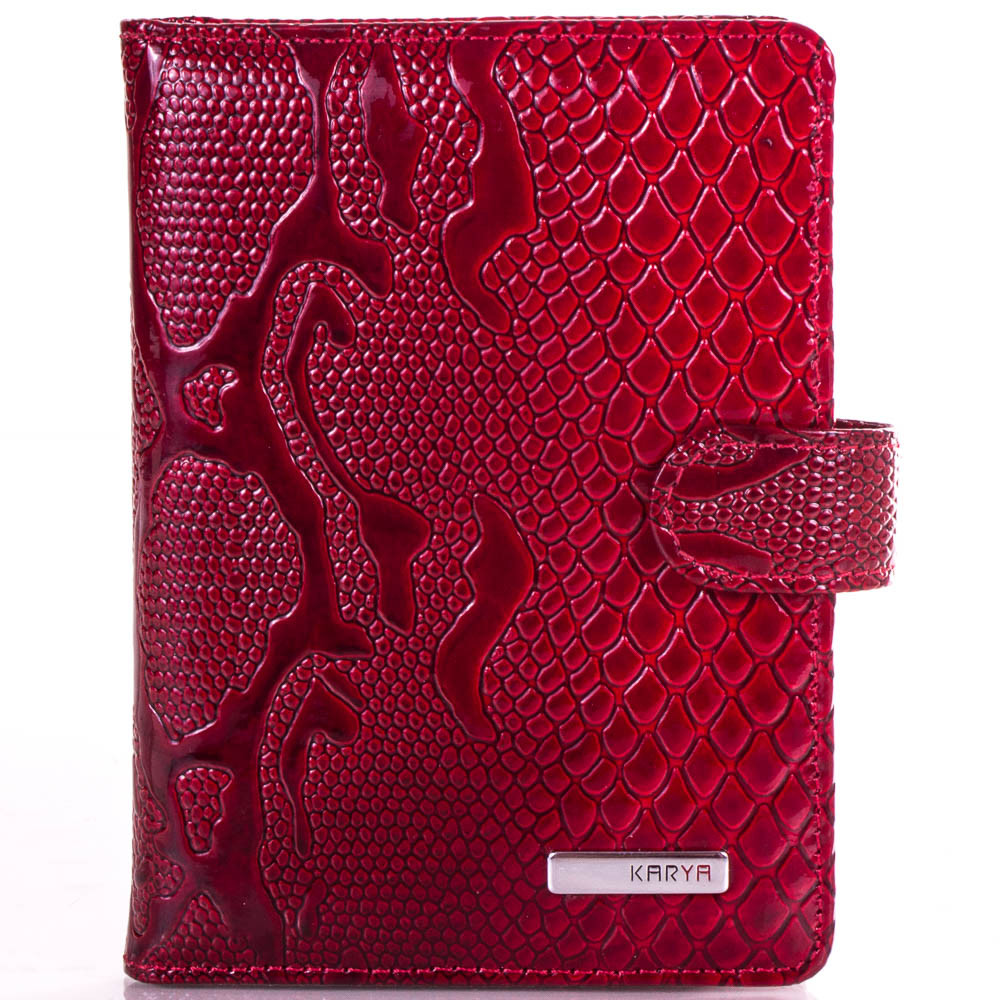 

Женская кожаная обложка для паспорта (SHI438-1LAK) KARYA 10х13,5х2 см Красный 000157770