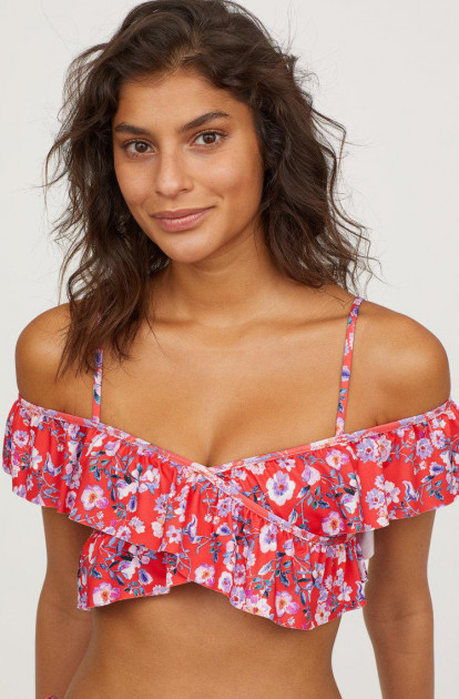 

Верхняя часть купальника H&M 6100537RP6 38 Коралловый цветы
