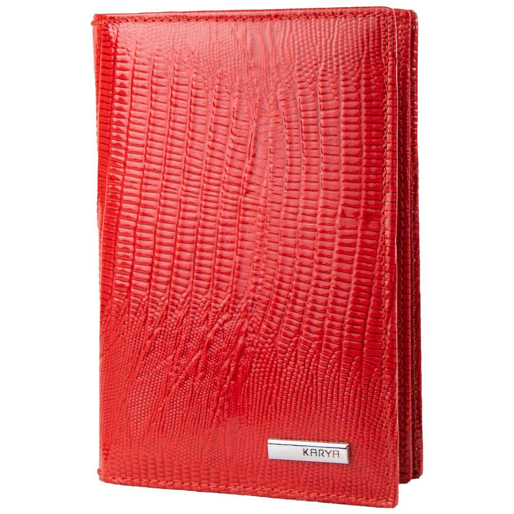 

Женская кожаная обложка для паспорта (SHI433-074) KARYA 10х14х2 см Красный 000157781