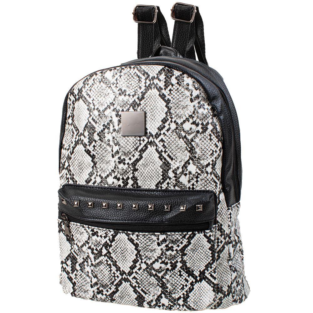 

Женский городской рюкзак (4DETBI2608-4) Valiria Fashion 26х34х12 см Черно-белый 000157050