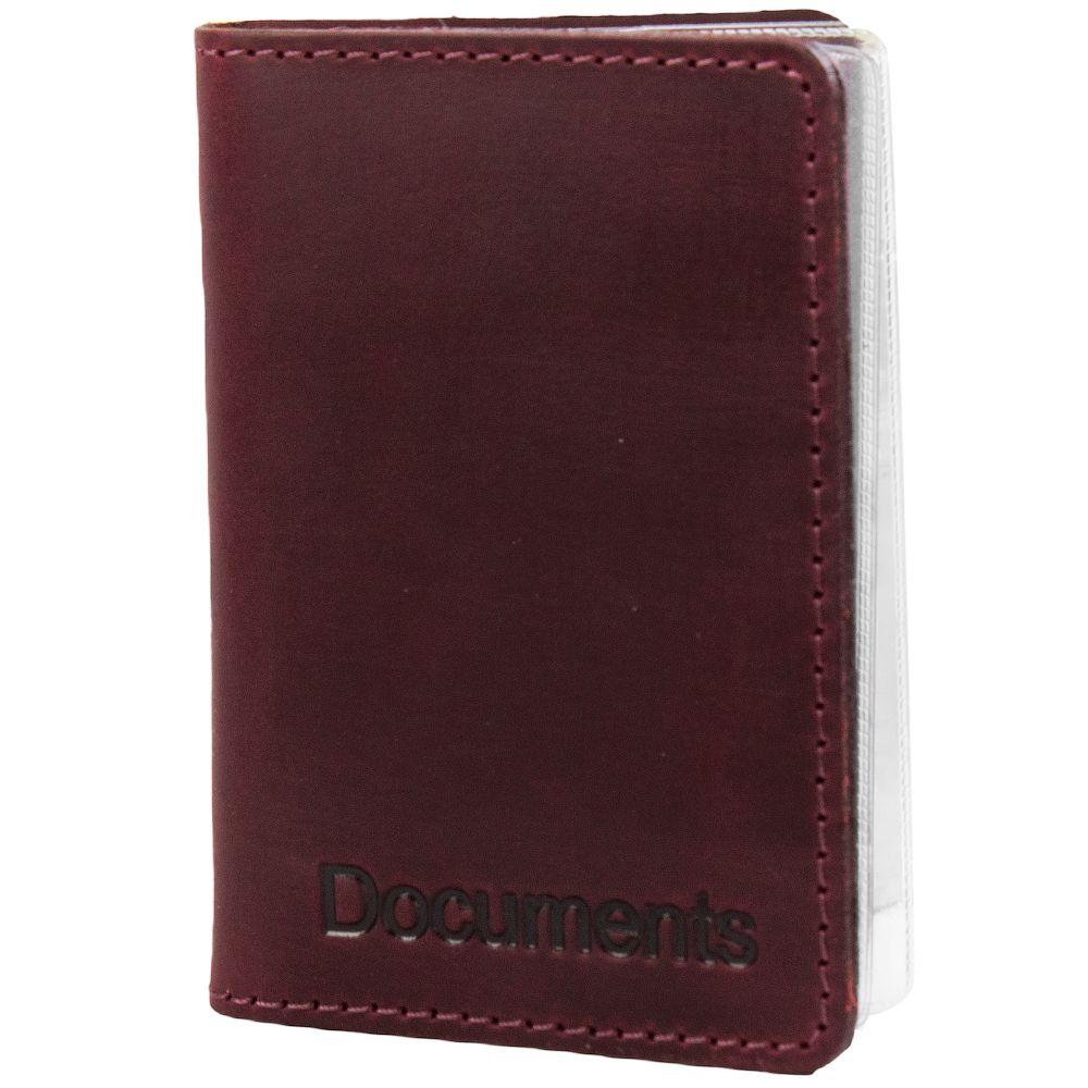 

Женская кожаная обложка для ID-паспорта (DNK-minidoc-fileH-colL) DNK Leather 7х10х1,5 см Вишневый 000157689