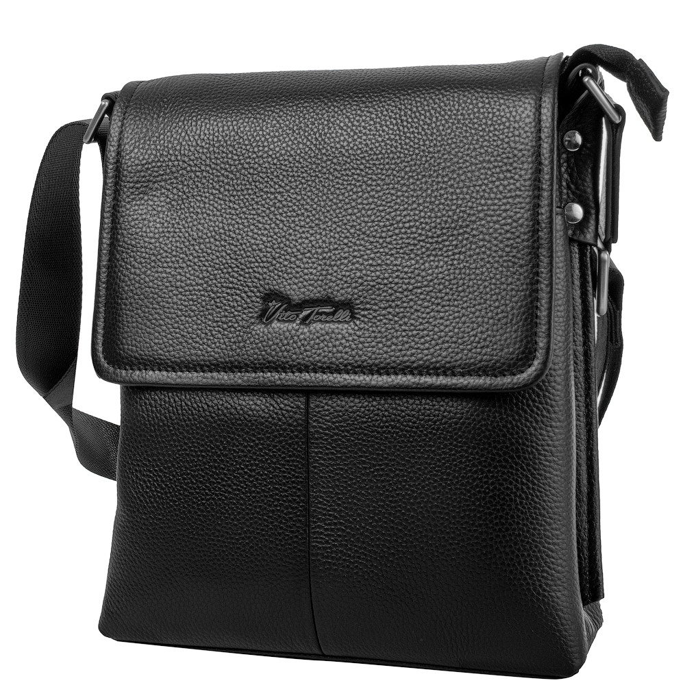 

Мужская кожаная барсетка (VT-9079-black) Vito Torelli 22х26х6 см Черный 000158496