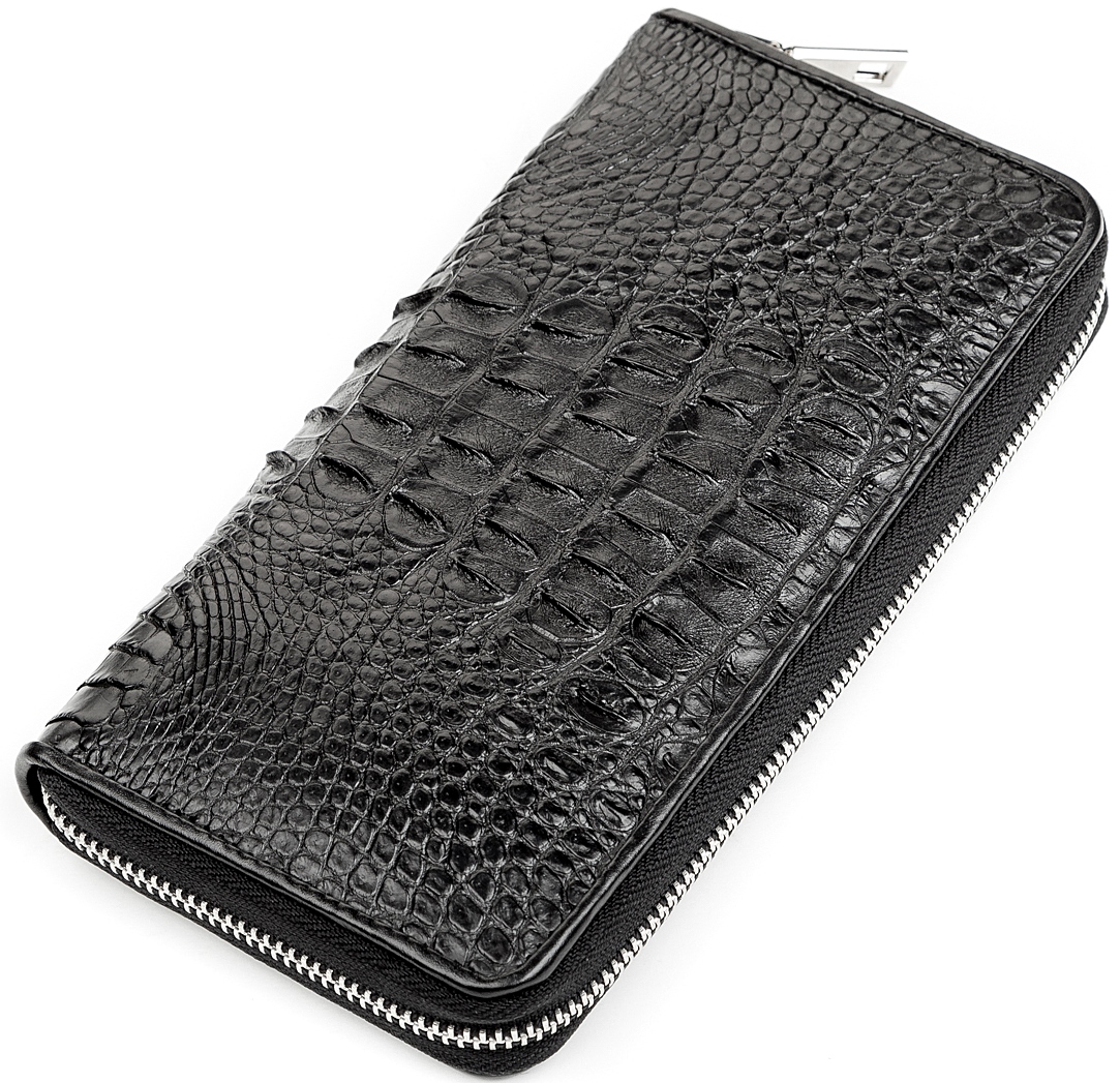 

Мужской кожаный кошелек CROCODILE LEATHER 19,5х10 см Черный 000158541