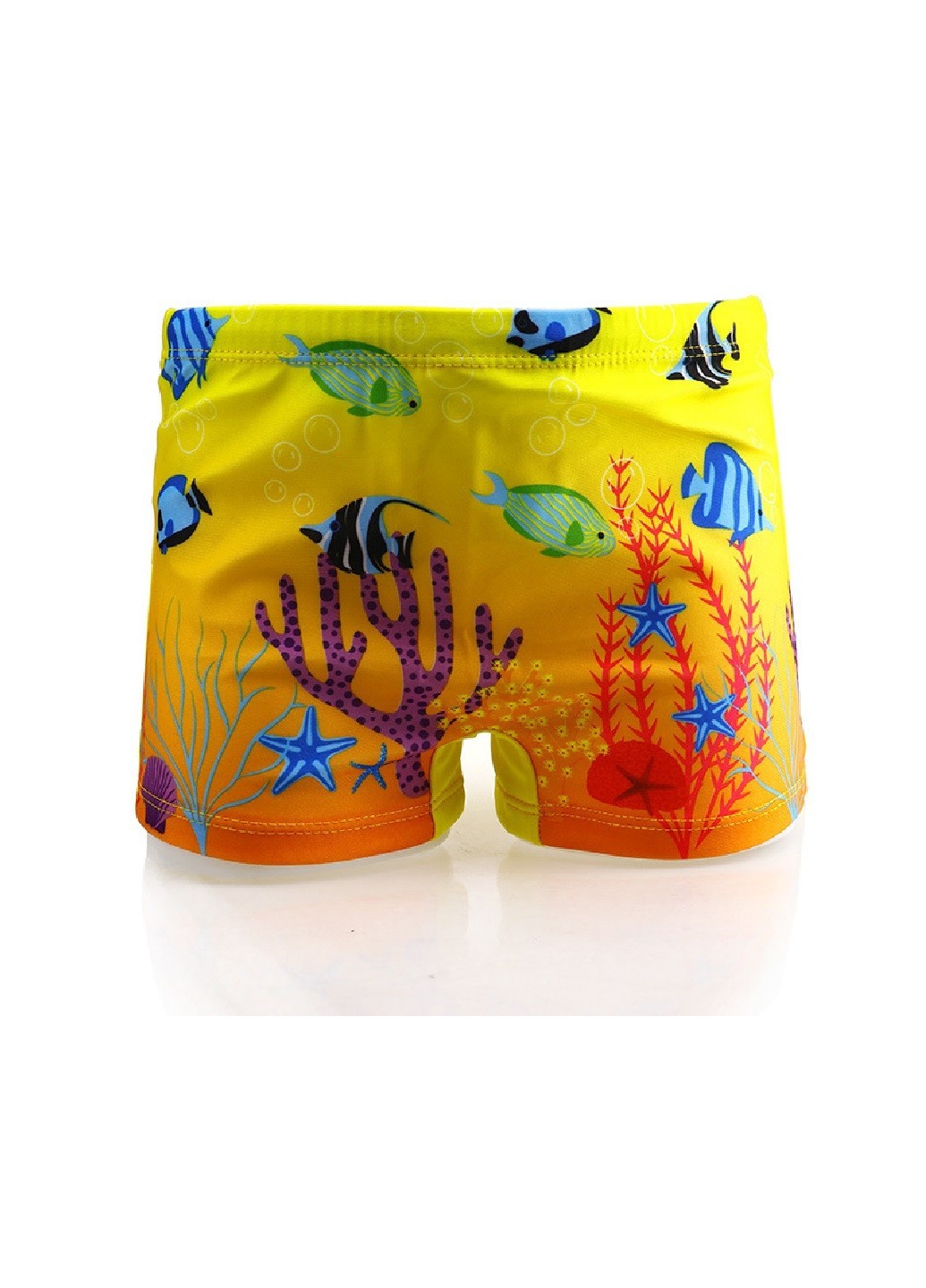 

Плавки детские на мальчика пляжные боксеры с рыбками L 98-110 см. желтые (FW-16-13)