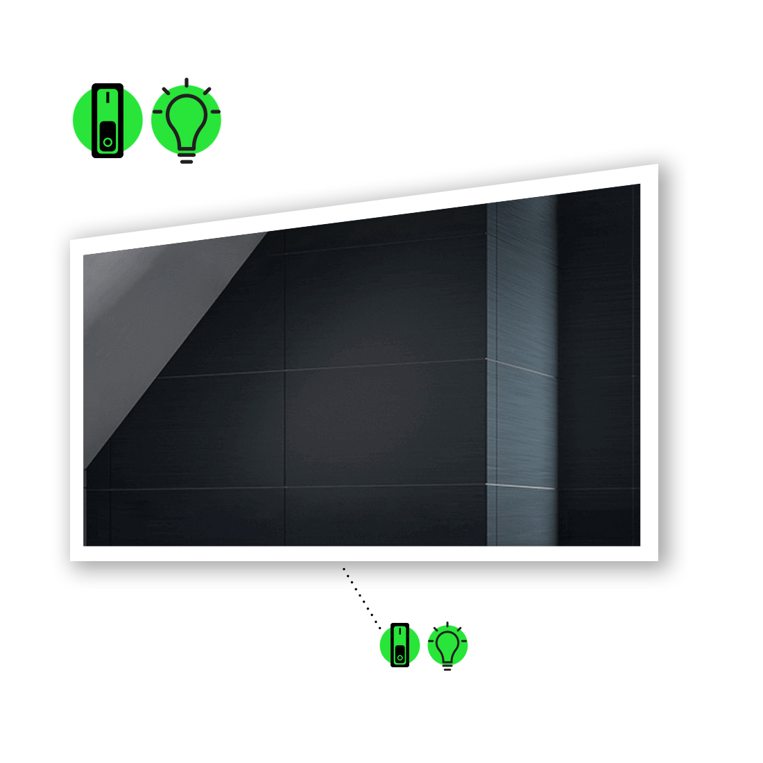 

Зеркало Simphony с Led-подсветкой и механическим выключателем 80x70 см
