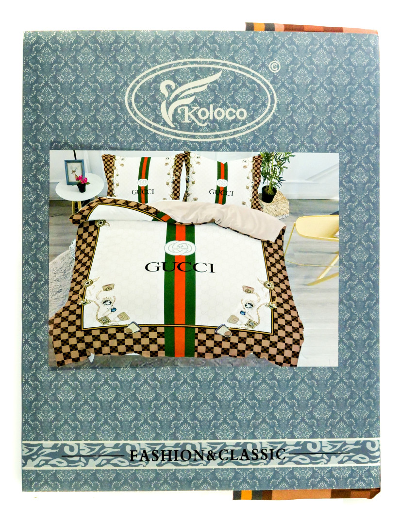 

Комплект постельного белья Koloco Gucci 1 Евро сатин 200x230 см