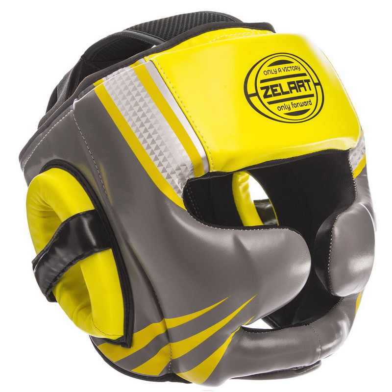 

Шлем боксерский с полной защитой Zelart Heroe 1344 размер M Grey-Yellow