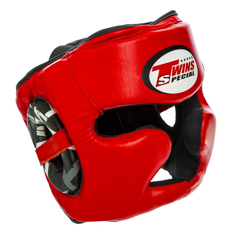 

Шлем боксерский кожаный с полной защитой Twins Heroe TW-015 размер M Red