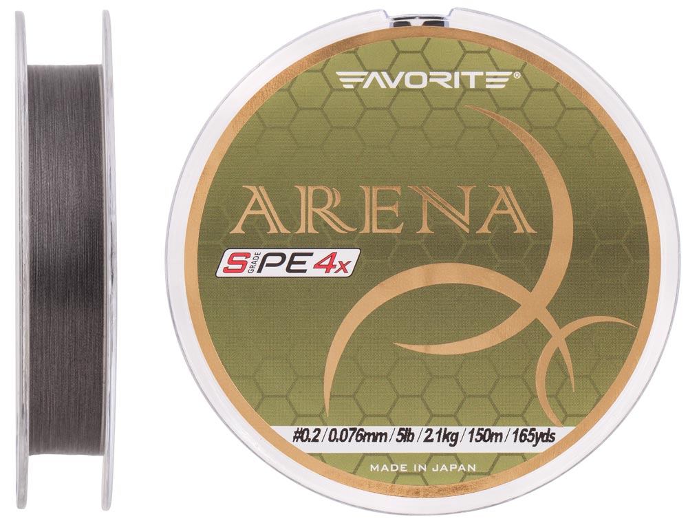 

Шнур Favorite Arena PE 4x 150м (silver gray) #0.2/0.076mm 5lb/2.1kg
