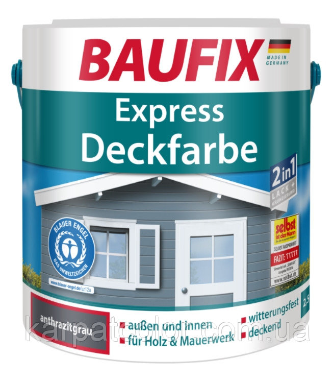 

Водорастворимая эмаль для наружных и внутренних работ BAUFIX Express Deckfarbe (2.5 л) Орех