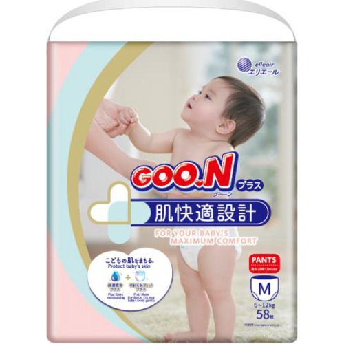 

Японские трусики-подгузники для детей 6-12 кг М унисекс 58 шт GOO.N Plus (843339)
