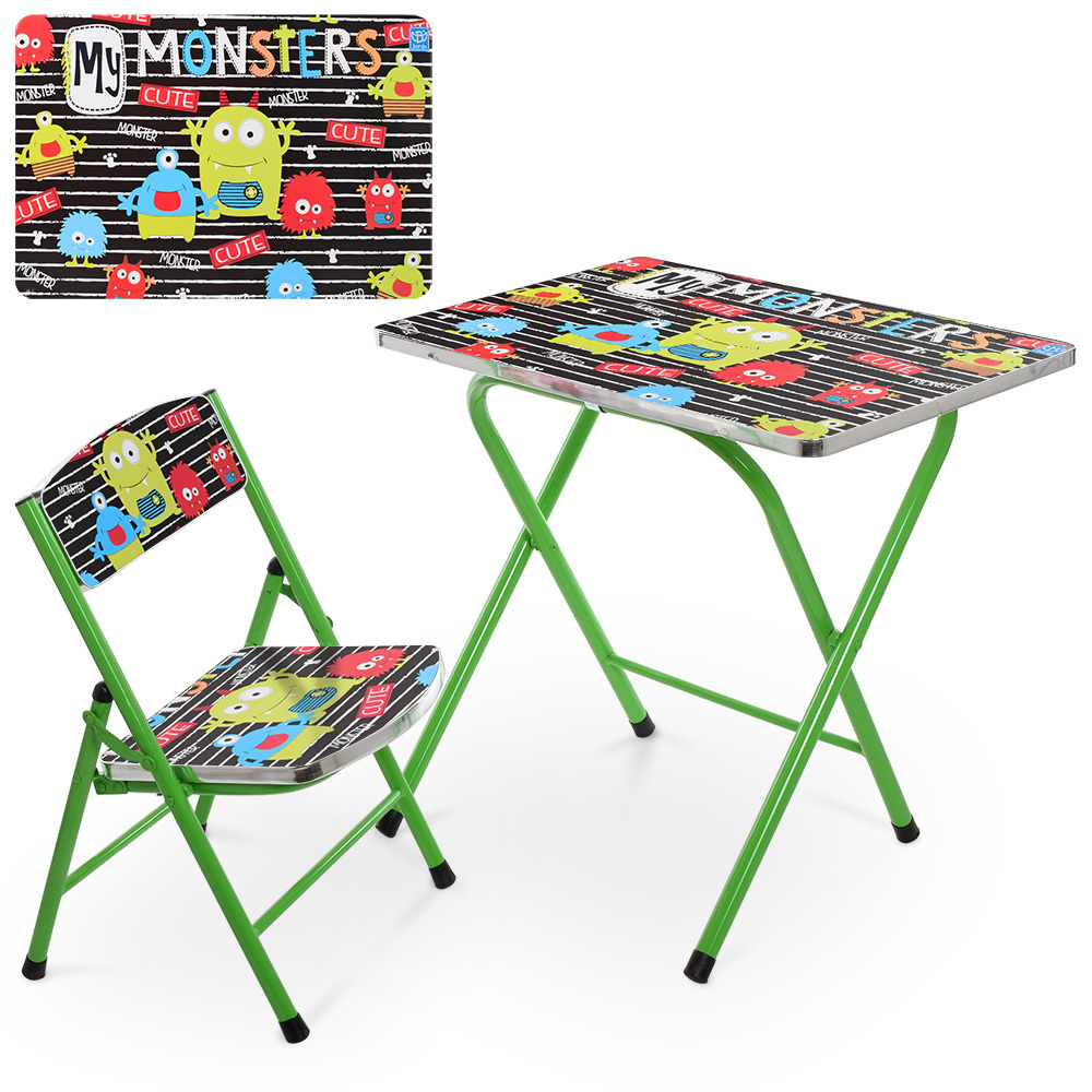 

Столик со стульчиком складной Bambi Monsters A19-MONST Green (A19-MONST)