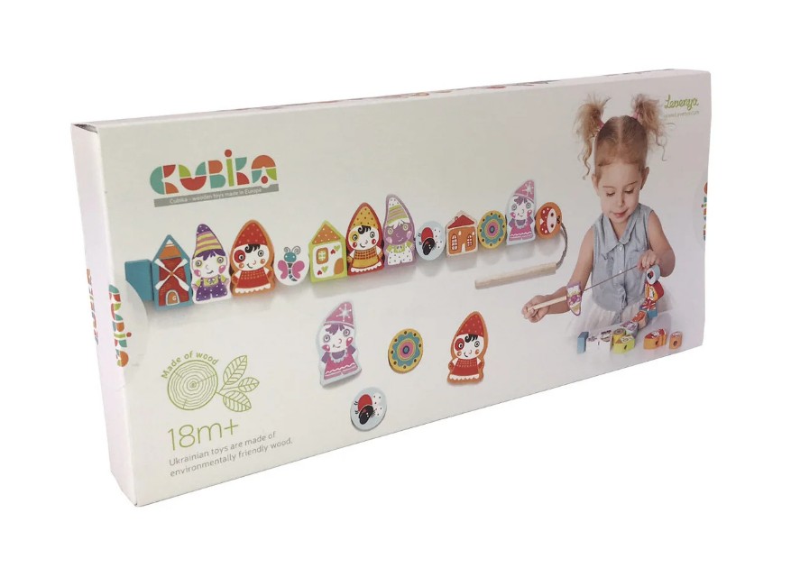 

Игрушка деревянная Cubika Шнуровка гномы 13654