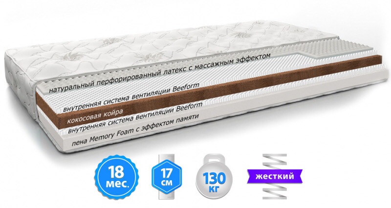 

Матрас MAXI EFFECT беспружинный ортопедический 140Х190